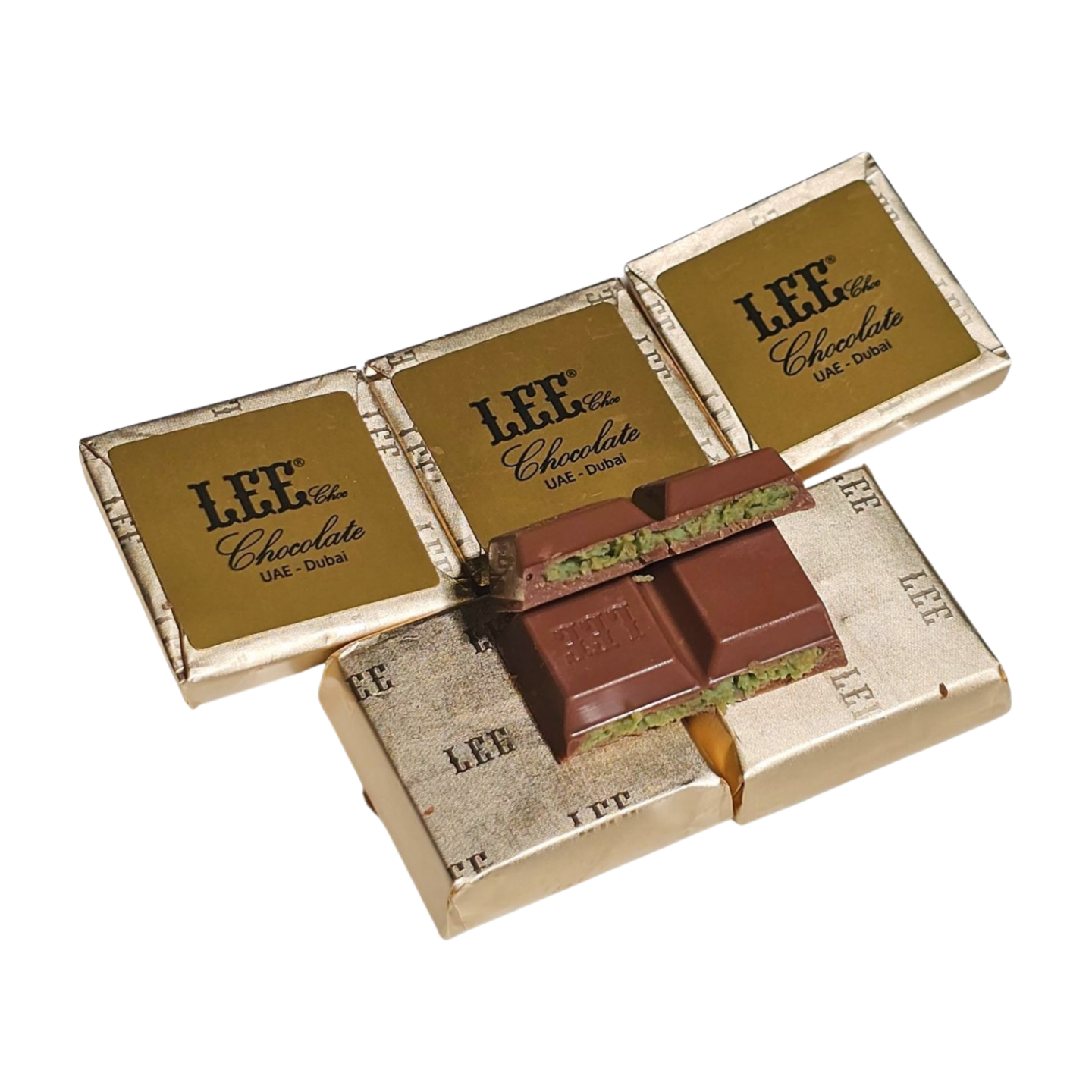 Pistachio filled mini chocolates