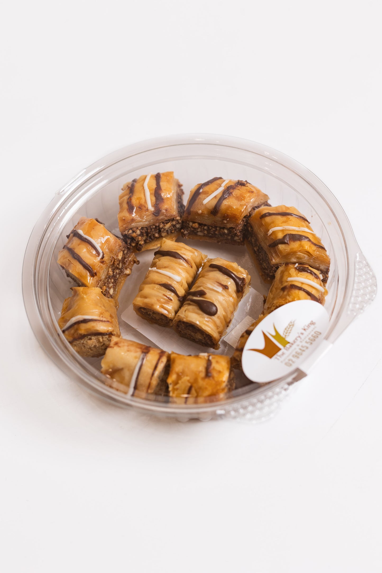 Baklawa with stuffed and drizzled chocolate