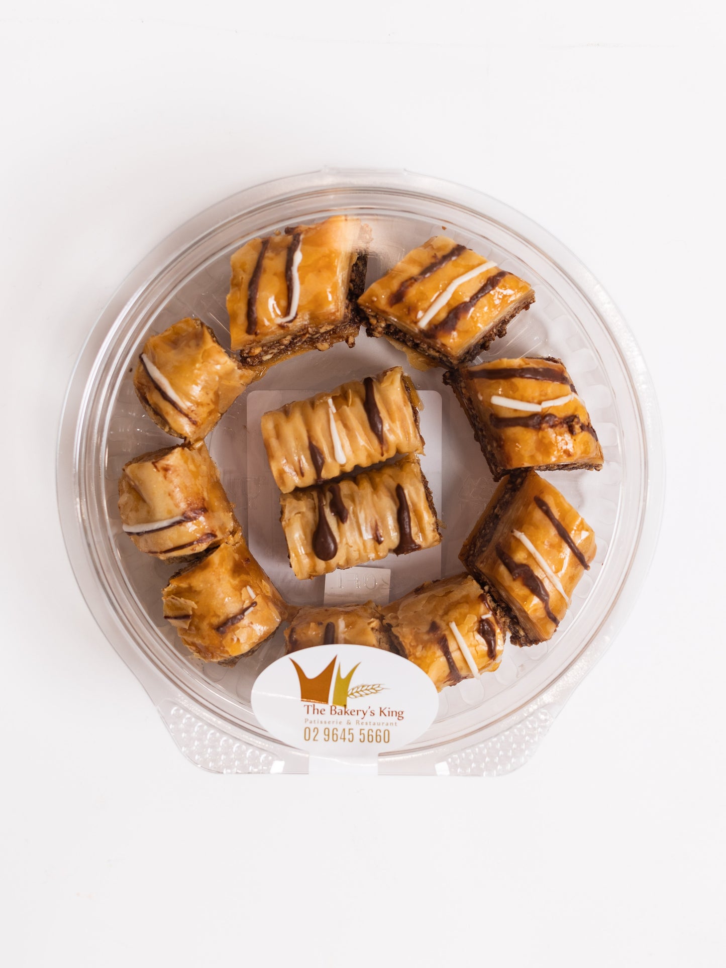 Baklawa with stuffed and drizzled chocolate