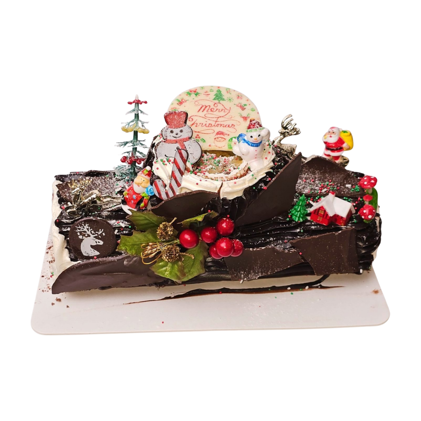 Chocolate Ganache & Pistachio Kataifi Christmas cake (Bûche de Noël)