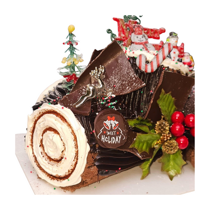 Chocolate Ganache & Praline Christmas cake (Bûche de Noël)